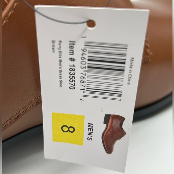 Perry Ellis Men’s Brown Leather Oxford Dress Shoes Size 8 NWT - Picture 12 of 12
